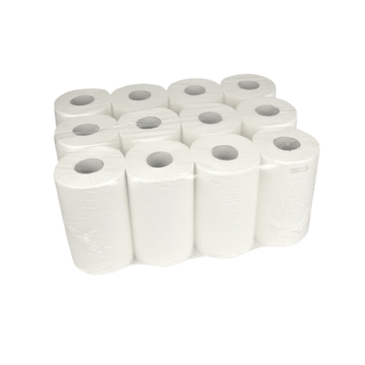 takeaware.nl Handdoek- en poetspapier Poetsrol Mini 1 laags 12x120 meter Ø19cm 100% cellulose T8