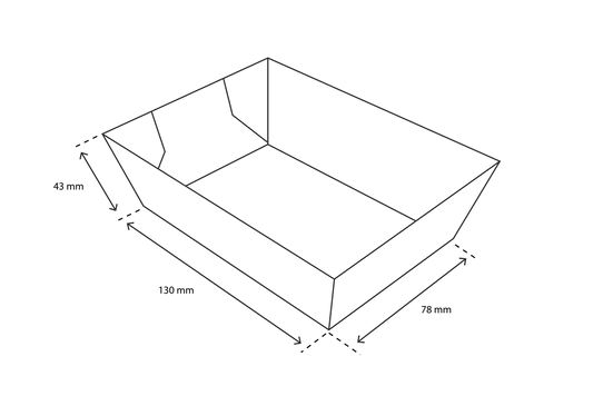 Chips tray A13 kraft/white BIO