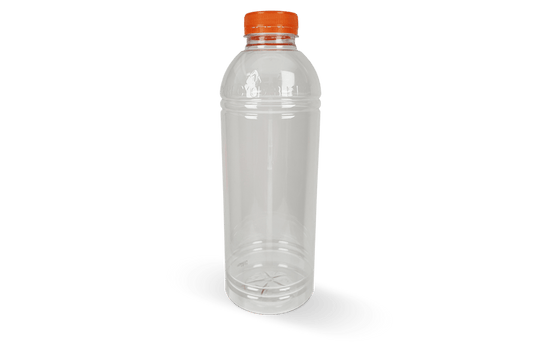 RPET bottle 1000cc with orange cap (Shopify)