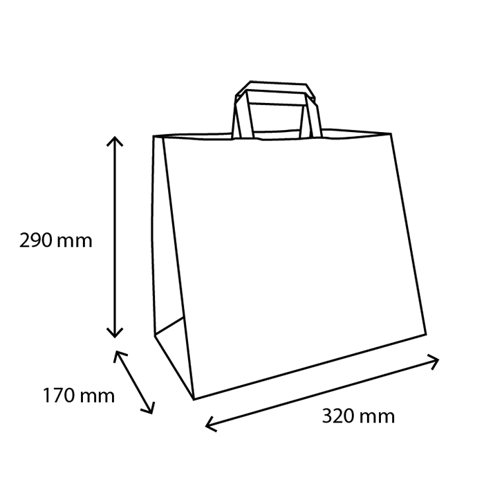 TakeAware.nl Papieren tassen Groot wit 90 gr. 32+17x29cm