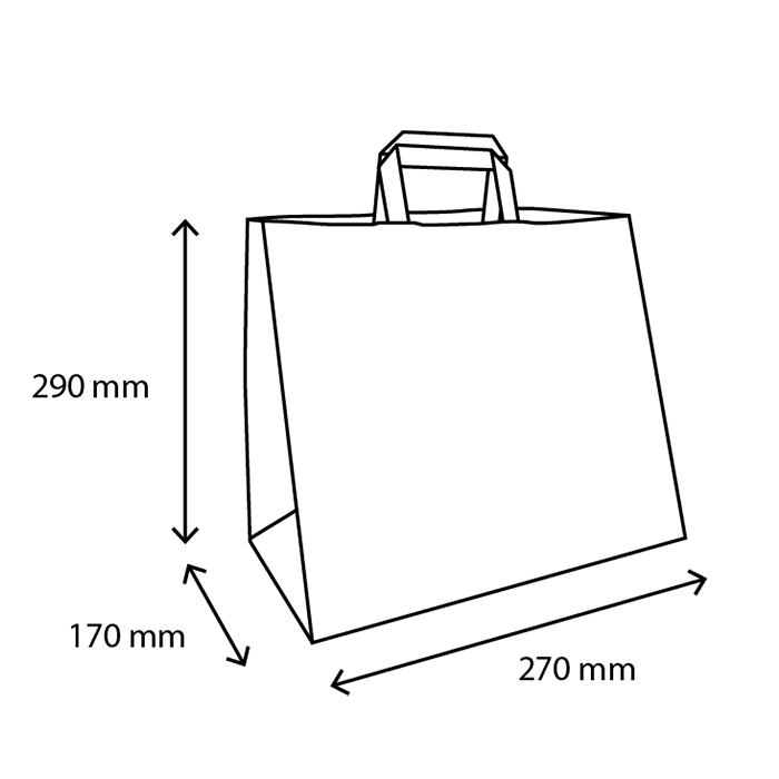 TakeAware.nl Papieren tassen Middel kraft 80 gr. 27+17x29cm