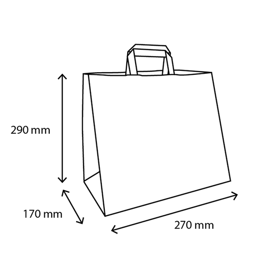 TakeAware.nl Papieren tassen Middel kraft 80 gr. 27+17x29cm