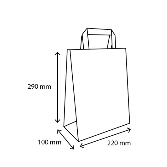 TakeAware.nl Papieren tasjes Klein kraft 80 gr. 22+10x29cm