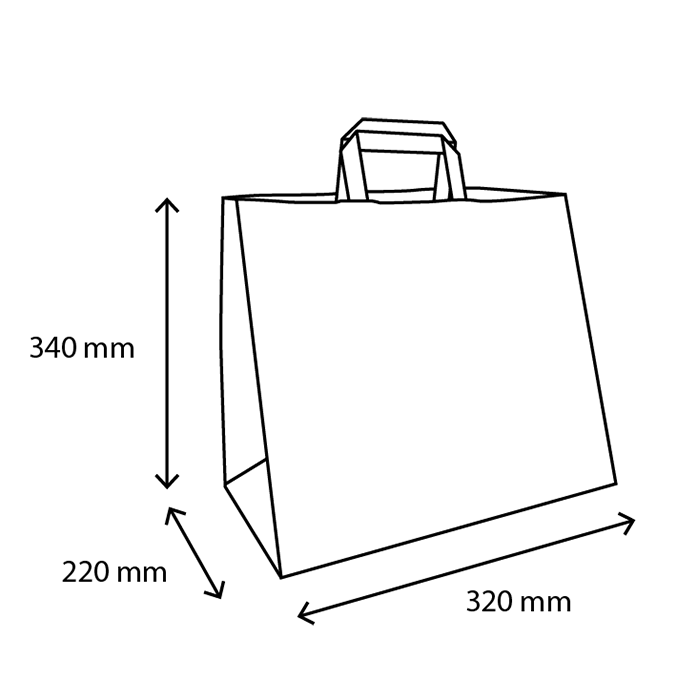 TakeAware.nl Papieren tassen Extra groot kraft 90 gr. 32+22x34cm