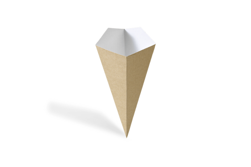 takeaware.nl Puntzakken Puntzakken klein 14,7x21cm kraft/wit