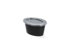 takeaware.nl Saus- en amusebakjes Ovaal sausbakje 2oz 50ml Ø70mm Zwart