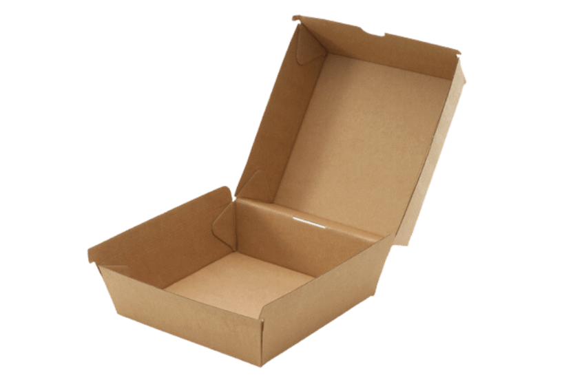 takeaware.nl Hamburgerbakjes Hamburgerbakje Extra Groot golfkarton kraft Bio