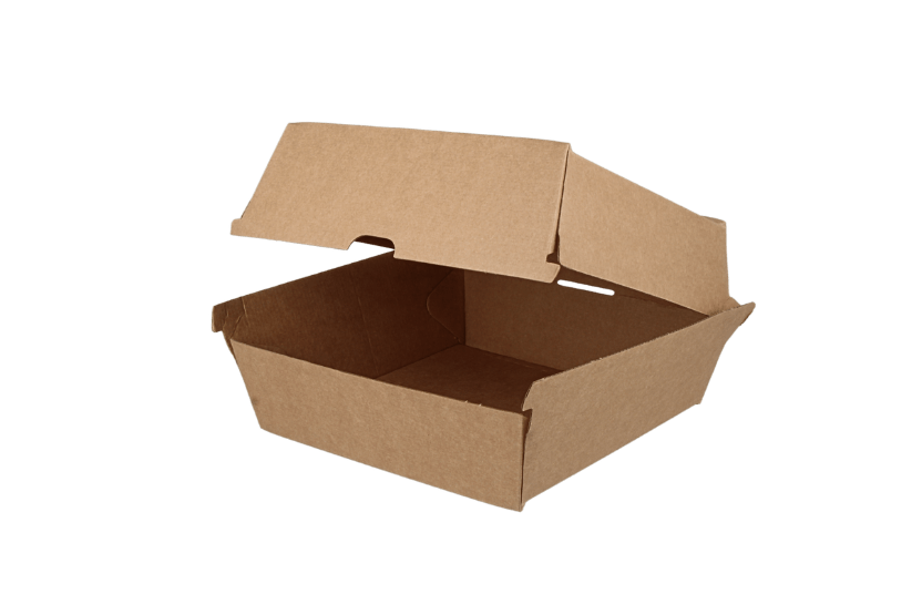 takeaware.nl Hamburgerbakjes Hamburgerbakje Extra Groot golfkarton kraft Bio