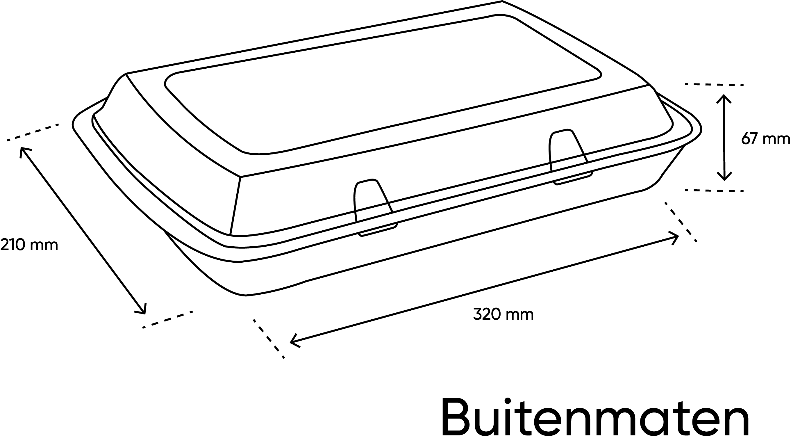 takeaware.nl Maaltijdbakken en schalen Menubox 3-vaks HP12 suikerriet BIO