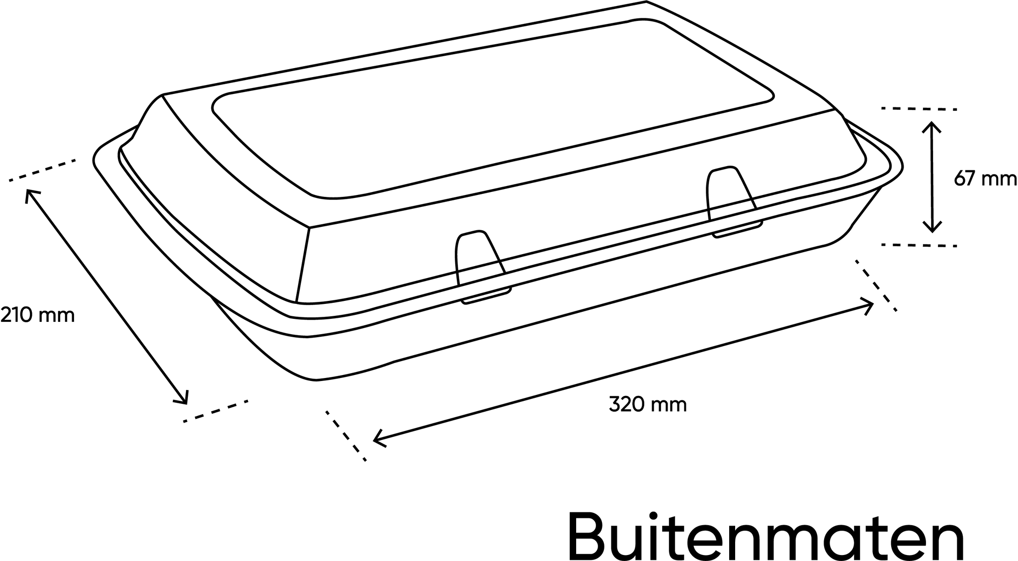 takeaware.nl Maaltijdbakken en schalen Menubox 3-vaks HP12 suikerriet BIO