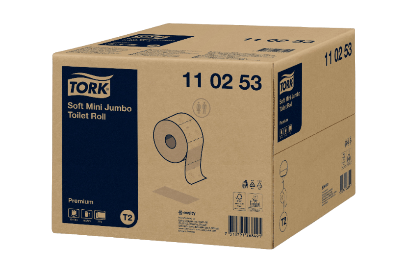 Tork Tork® T2 Zacht Mini Jumbo Toiletpapier 2-laags 12x170m Premium Wit (110253)
