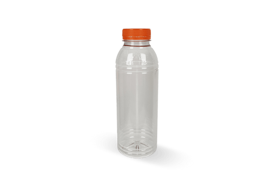 RPET bottle 500cc with orange cap (Shopify)