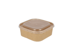 TakeAware.nl Maaltijdbakken en schalen Vierkante maaltijdbak karton 500ml Kraft 130mm