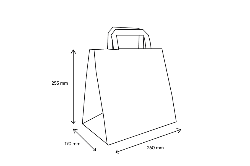 TakeAware.nl Papieren tassen Middel Vis 70 gr. 26+17x25,5cm