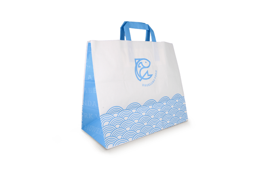 TakeAware.nl Papieren tassen Groot Vis 80 gr. 32+16x27cm