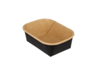 TakeAware.nl Sausbakjes 150ml 108mm rechthoekig kraft/zwart