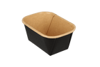 TakeAware.nl Sausbakjes 250ml 108mm rechthoekig kraft/zwart