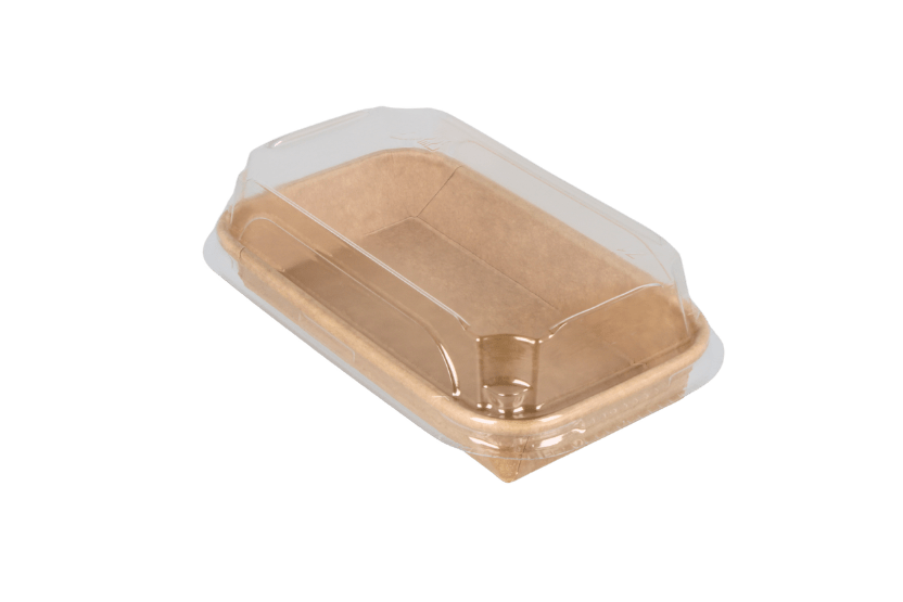 TakeAware.nl Sushi tray karton TA-01 + deksel 160x90x25 Kraft