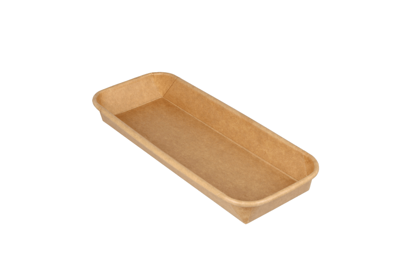 TakeAware.nl Sushi tray karton TA-02 + deksel 220x90x25 Kraft