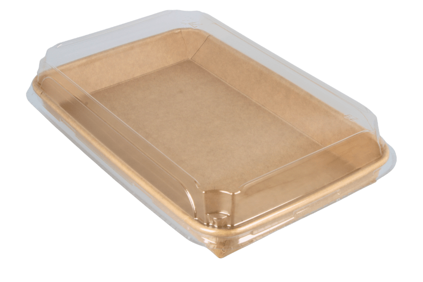TakeAware.nl Sushi tray karton TA-09 + deksel 240x150x25 Kraft