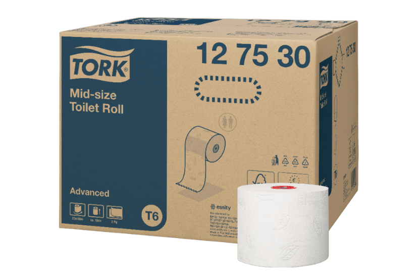 Tork Tork® T6 Mid-size Toiletpapier 2-laags 27x100m Advanced Wit (127530)