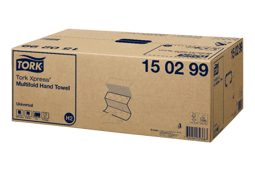 Tork Tork Xpress® H2 Multifold Handdoeken 2-laags Z-vouw 20x237 vellen gerecycled WIt (150299)