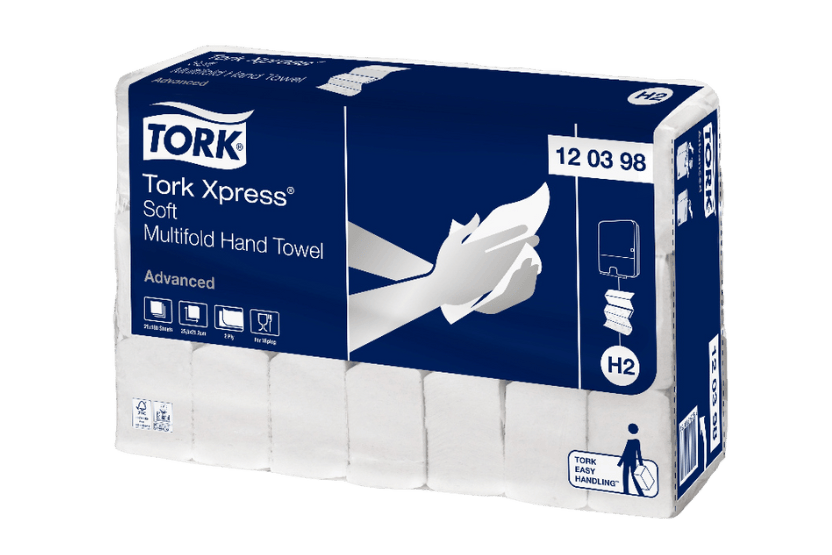 Tork Tork Xpress® H2 Zachte Multifold Handdoeken 2-laags Z-vouw 21x180 vellen (120398)