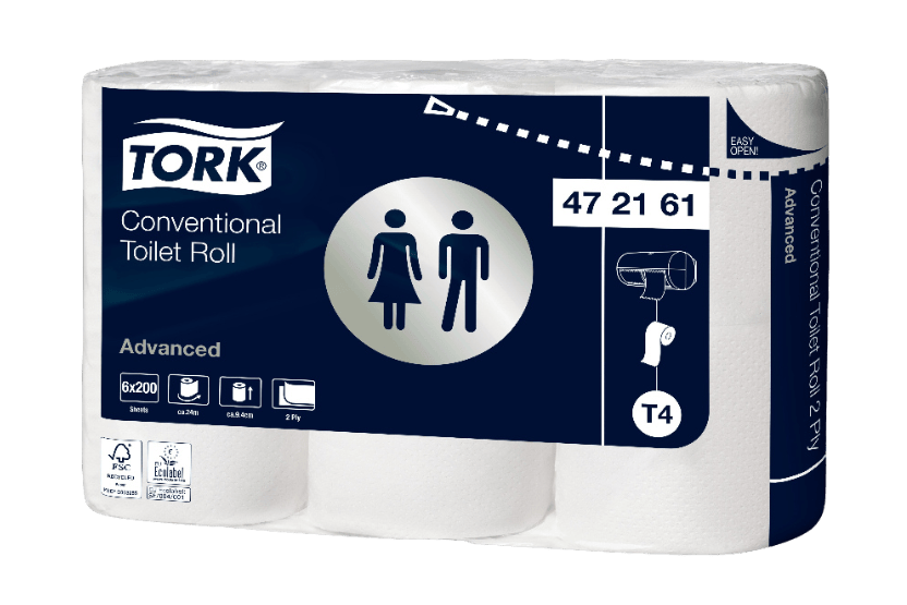 Tork Tork® T4 Traditioneel Toiletpapier 2-laags 48x200 vellen Wit Advanced (472161)