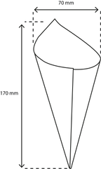 takeaware.nl Puntzakken Houten puntzak 170mm extra groot BIO