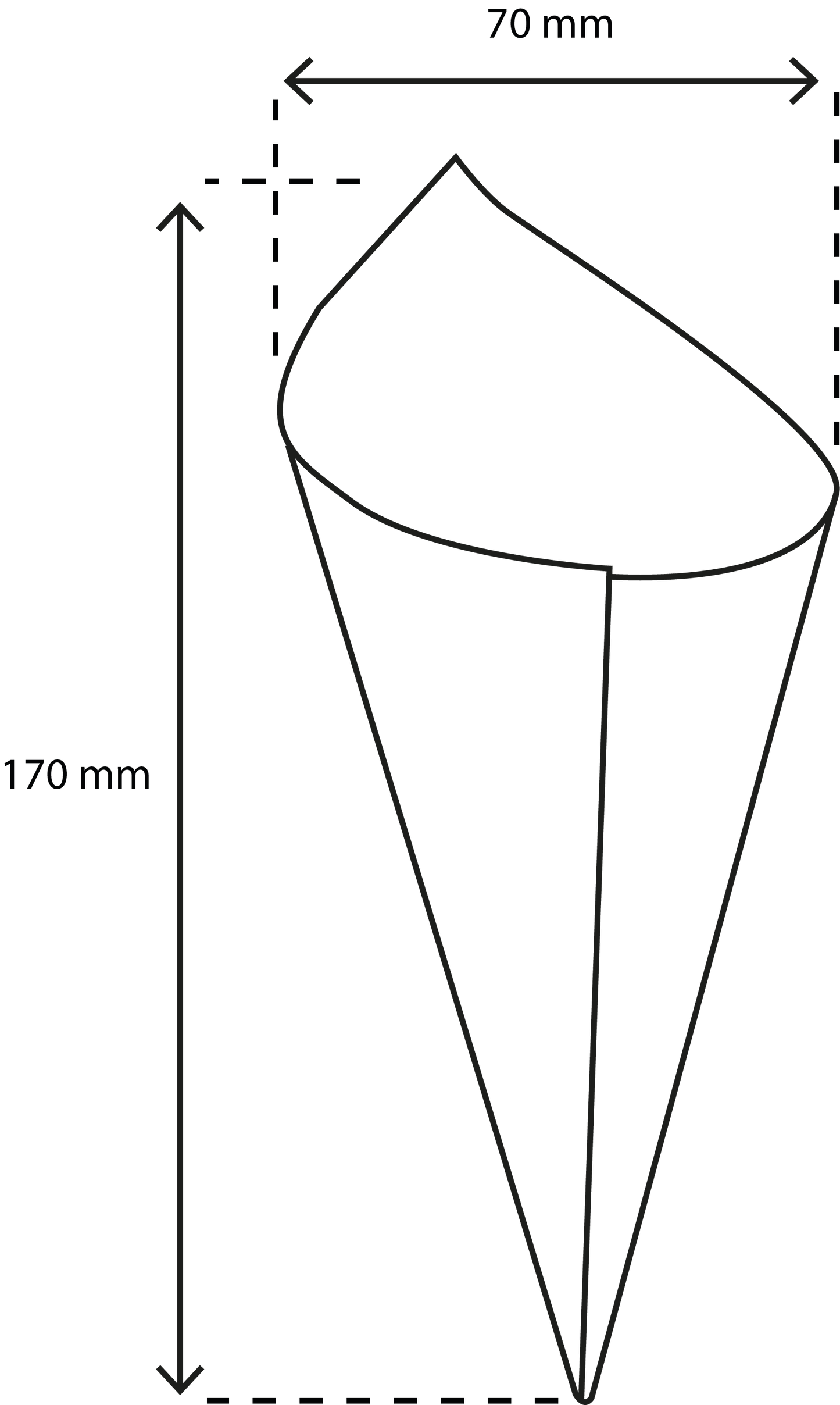 takeaware.nl Puntzakken Houten puntzak 170mm extra groot BIO