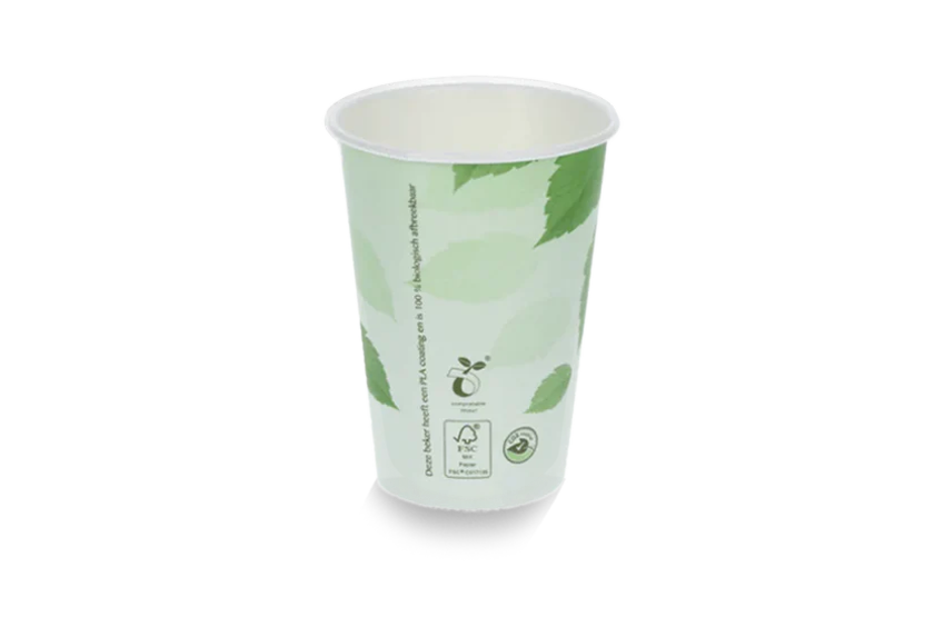 Kartonnen koffiebeker 180cc 7.5oz groen BIO