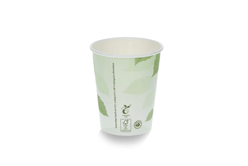 takeaware.nl Koffiebekers Kartonnen koffiebeker 230cc 8oz FSC® groen BIO