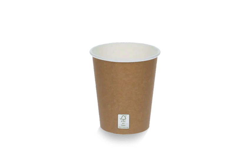 takeaware.nl Koffiebekers Kartonnen koffiebeker 230cc 8oz kraftlook