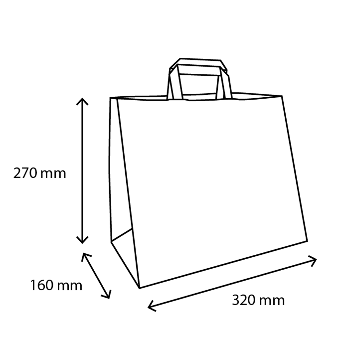 takeaware.nl Papieren tassen Papieren tassen Groot kraft 32+16x27cm BIO