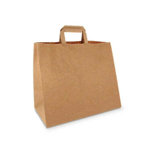 Paper carrier bags Large Brown 32+17x27cm BIO