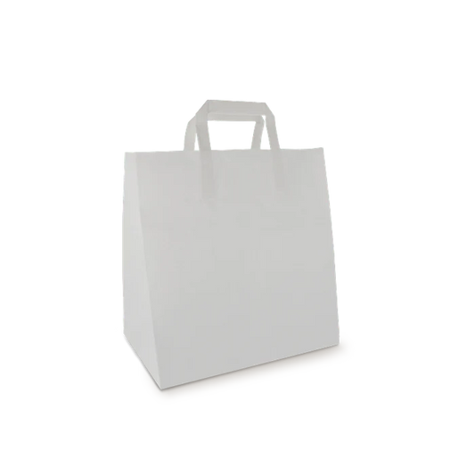 Paper carrier bags Medium White 26+17x27cm BIO