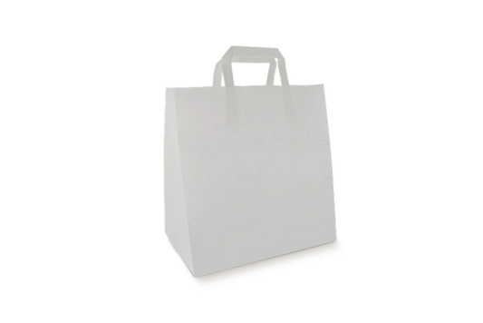 Paper carrier bags Medium White 26+17x27cm BIO