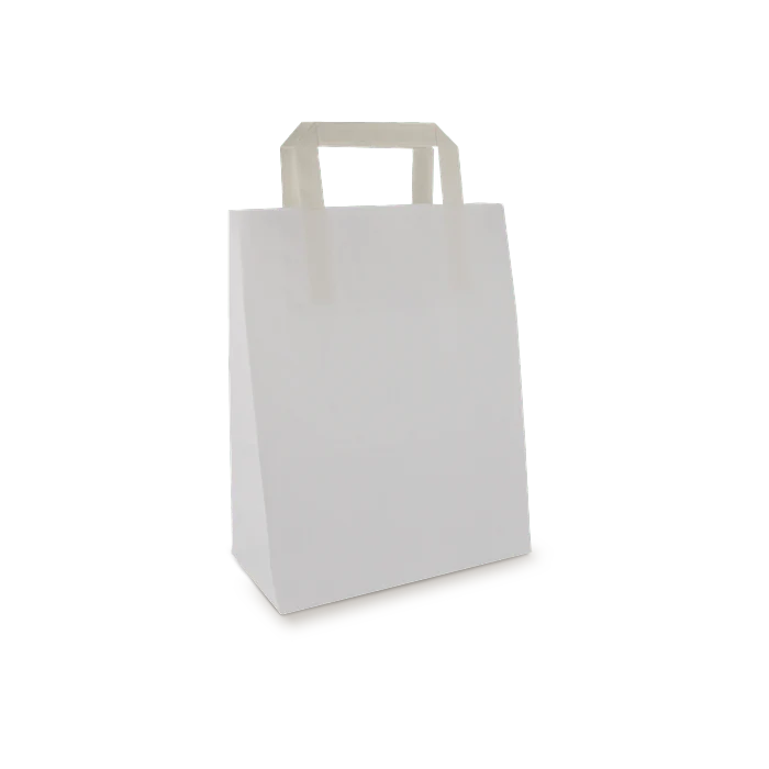 Paper carrier bags Small White 22+10x28cm BIO