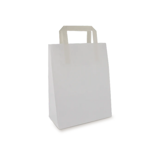 Paper carrier bags Small White 22+10x28cm BIO