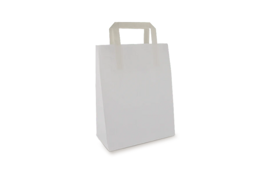 Paper carrier bags Small White 22+10x28cm BIO