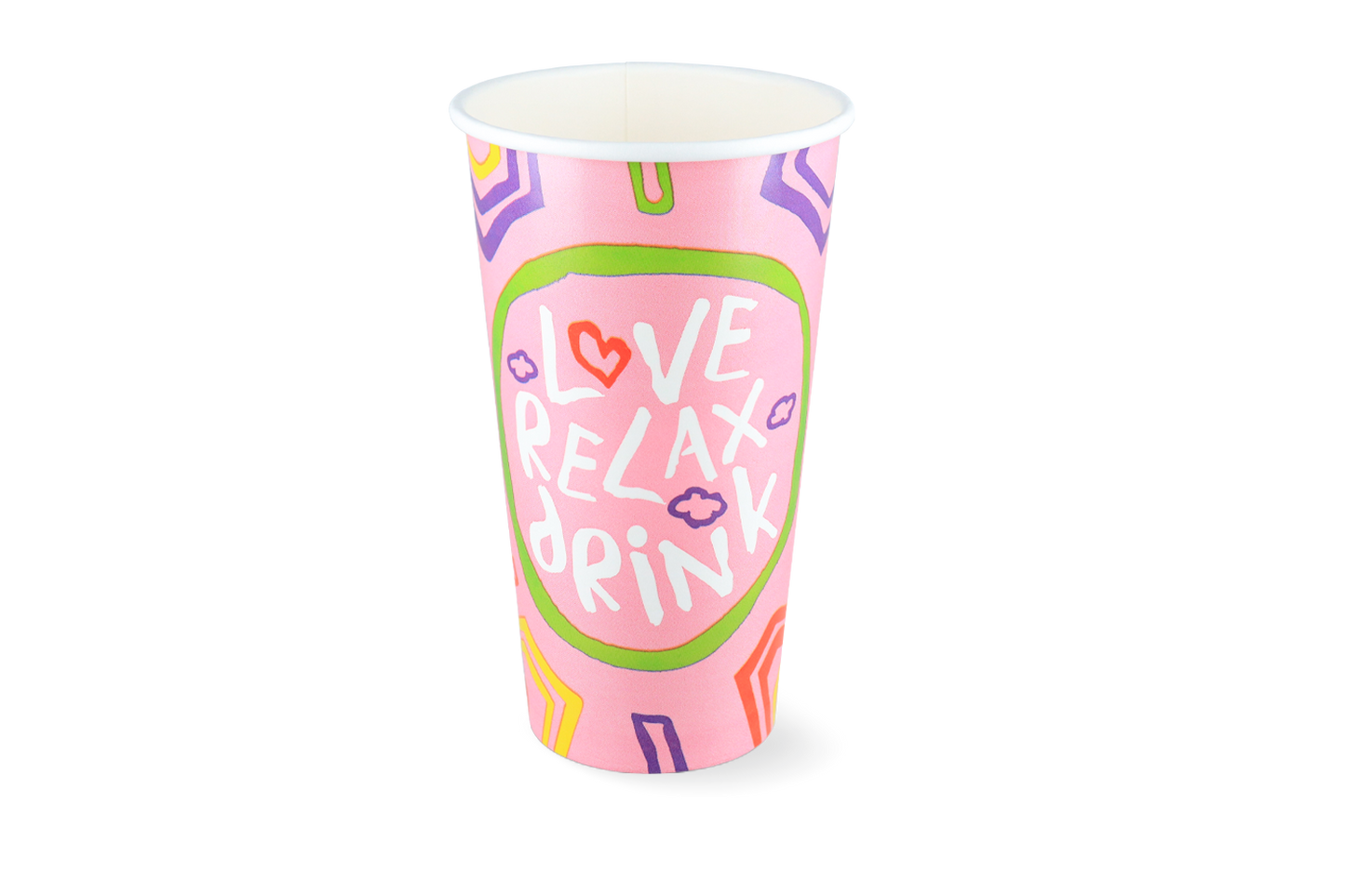 takeaware.nl Milkshakebekers Milkshakebeker groot 560ml 20oz roze FSC® karton