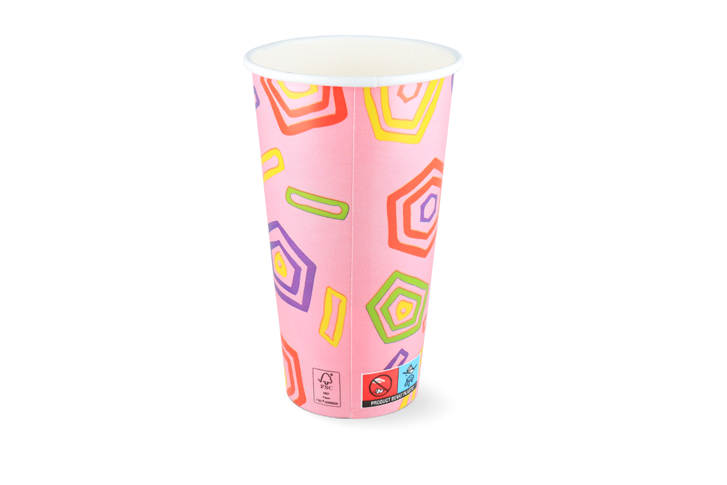 takeaware.nl Milkshakebekers Milkshakebeker groot 560ml 20oz roze FSC® karton