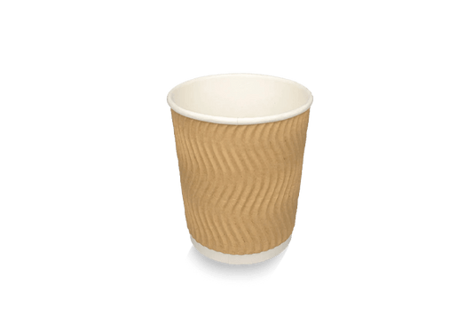 takeaware.nl Koffiebekers Kartonnen koffiebeker 230cc 8oz Ripple Kraft