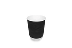 takeaware.nl Koffiebekers Kartonnen koffiebeker 177cc 7oz Ripple Zwart