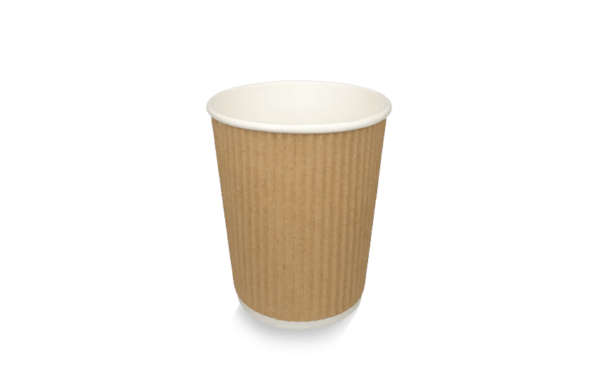 takeaware.nl Koffiebekers Kartonnen koffiebeker 177cc 7oz Ripple Kraft