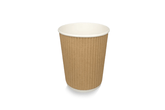 takeaware.nl Koffiebekers Kartonnen koffiebeker 177cc 7oz Ripple Kraft