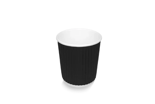 takeaware.nl Koffiebekers Kartonnen koffiebeker 120cc 4oz Ripple Zwart