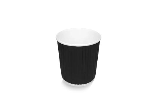 Coffee cup 120cc 4oz Ø63mm Ripple Black