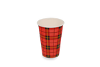 takeaware.nl Koffiebekers Kartonnen koffiebeker 180cc 7.5oz Schotse ruit scotty