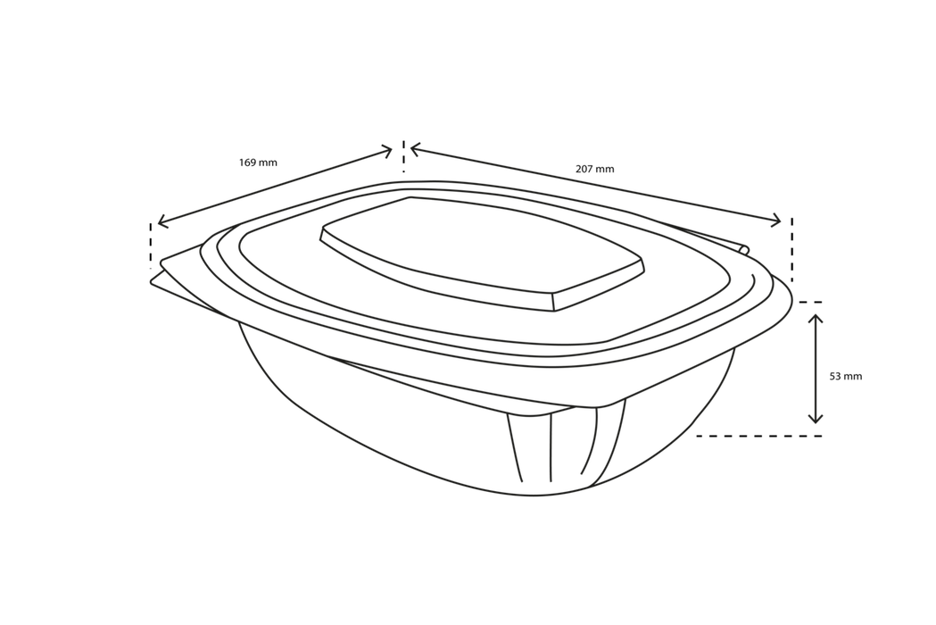 TakeAware.nl Saladebakje met klapdeksel 750 ml rPET doos